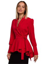 Bølgete kant Jakke - Moe til dame fra MS StyleHaven, laget av polyester, farge Svart, størrelse XL, med long ermer, perfekt til casual; dress