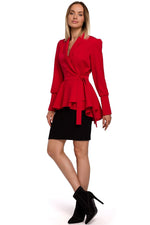 Bølgete kant Jakke - Moe til dame fra MS StyleHaven, laget av polyester, farge Svart, størrelse XXL, med long ermer, perfekt til casual; dress