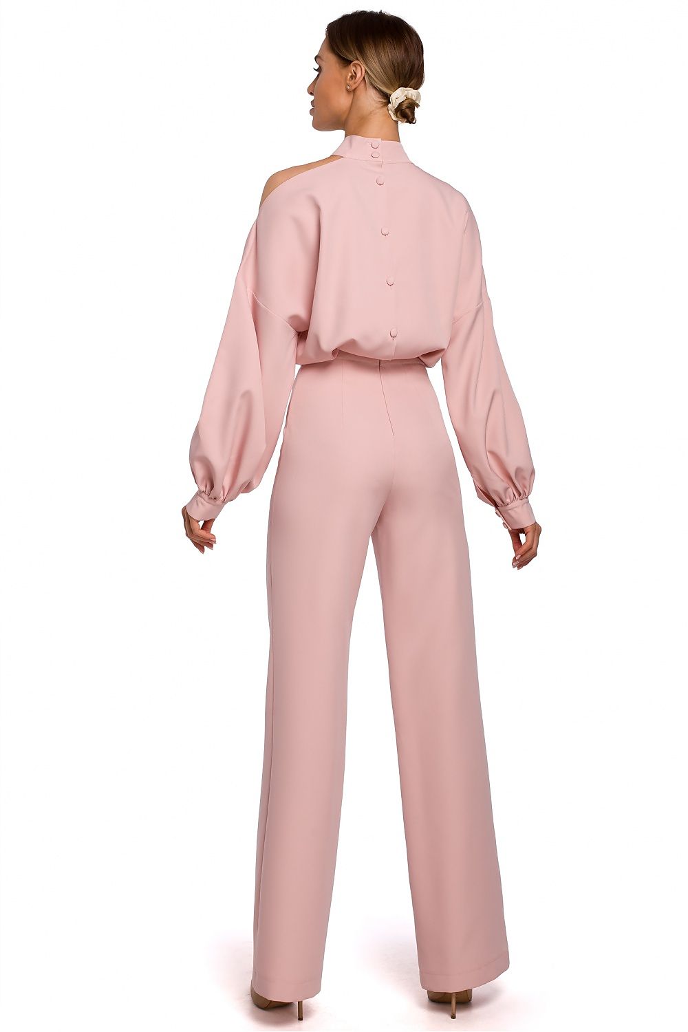 En Skulder Jumpsuit - Moe til dame fra MS StyleHaven, laget av polyester, farge Marineblå, størrelse s, med long ermer, perfekt til casual; dress