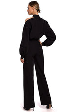 En Skulder Jumpsuit - Moe til dame fra MS StyleHaven, laget av polyester, farge Marineblå, størrelse L, med long ermer, perfekt til casual; dress
