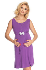 Elegant pleie-nattkjole fra PeeKaBoo til dame fra MS StyleHaven, laget av Elastan; Viskose, farge Fiolett, størrelse L/XL, med long ermer, perfekt til casual; dress