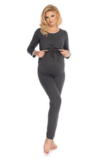 Nursing Comfort Pyjamas fra PeeKaBoo til dame fra MS StyleHaven, laget av Elastan; Viskose, farge Grå 2, størrelse S/M, med long ermer, perfekt til casual; dress