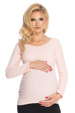Klassisk sjarmerende gravidbluse fra PeeKaBoo til dame fra MS StyleHaven, laget av polyester, farge Rosa, størrelse L/XL, med long ermer, perfekt til casual; dress