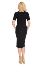 Tidløs Grace gravidkjole fra PeeKaBoo til dame fra MS StyleHaven, laget av Elastan; Bomull, farge Svart, størrelse L/XL, med short; 3-4 ermer, perfekt til casual; dress