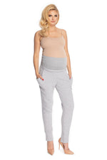 Avslappet treningsbukse for gravide fra PeeKaBoo til dame fra MS StyleHaven, laget av Viskose; Elastan; Bomull, farge Grå 2, størrelse L/XL, med long ermer, perfekt til casual; dress