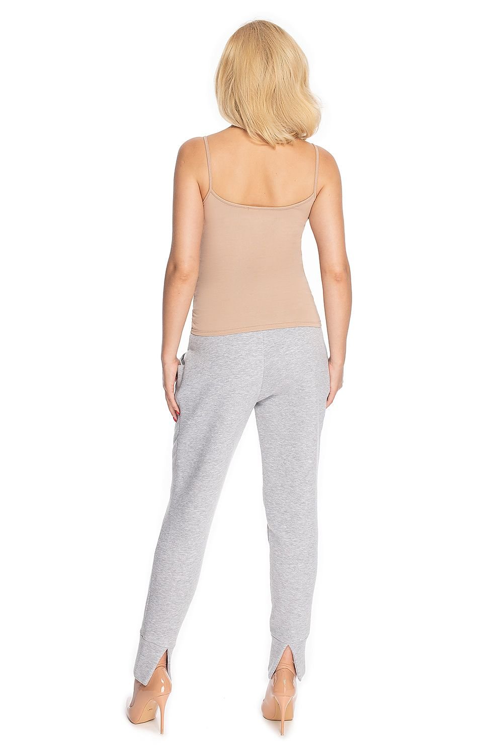 Avslappet treningsbukse for gravide fra PeeKaBoo til dame fra MS StyleHaven, laget av Viskose; Elastan; Bomull, farge Grå 2, størrelse L/XL, med long ermer, perfekt til casual; dress
