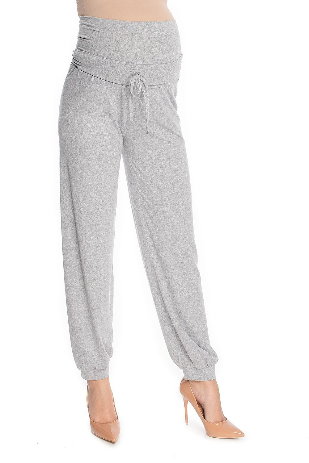 Relaxed Comfort Joggebukse for gravide fra PeeKaBoo til dame fra MS StyleHaven, laget av Elastan; Viskose, farge Grå, størrelse S/M, med cap; short ermer, bukselengde long, perfekt til casual; dress
