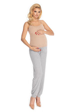 Relaxed Comfort Joggebukse for gravide fra PeeKaBoo til dame fra MS StyleHaven, laget av Elastan; Viskose, farge Grå, størrelse L/XL, med cap; short ermer, perfekt til casual; dress