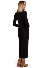 Maxi- Dagkjole - Moe til dame fra MS StyleHaven, laget av polyester, farge Svart, størrelse M, med long ermer, perfekt til casual; dress