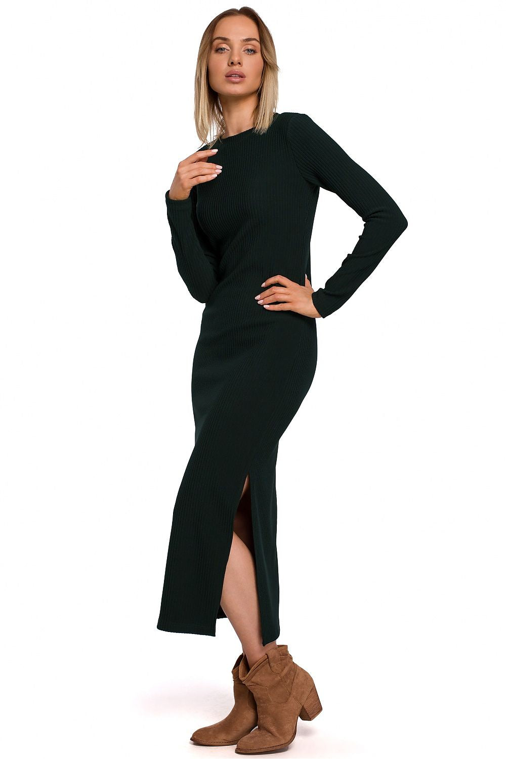 Maxi- Dagkjole - Moe til dame fra MS StyleHaven, laget av polyester, farge Svart, størrelse XXL, med long ermer, perfekt til casual; dress