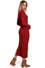 Maxi- Dagkjole - Moe til dame fra MS StyleHaven, laget av polyester, farge Gul, størrelse L, med long ermer, perfekt til casual; dress