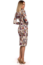 Figursydde Dagkjole Moe til dame fra MS StyleHaven, laget av polyester, farge Flerfarget, størrelse XL, med long ermer, perfekt til casual; dress