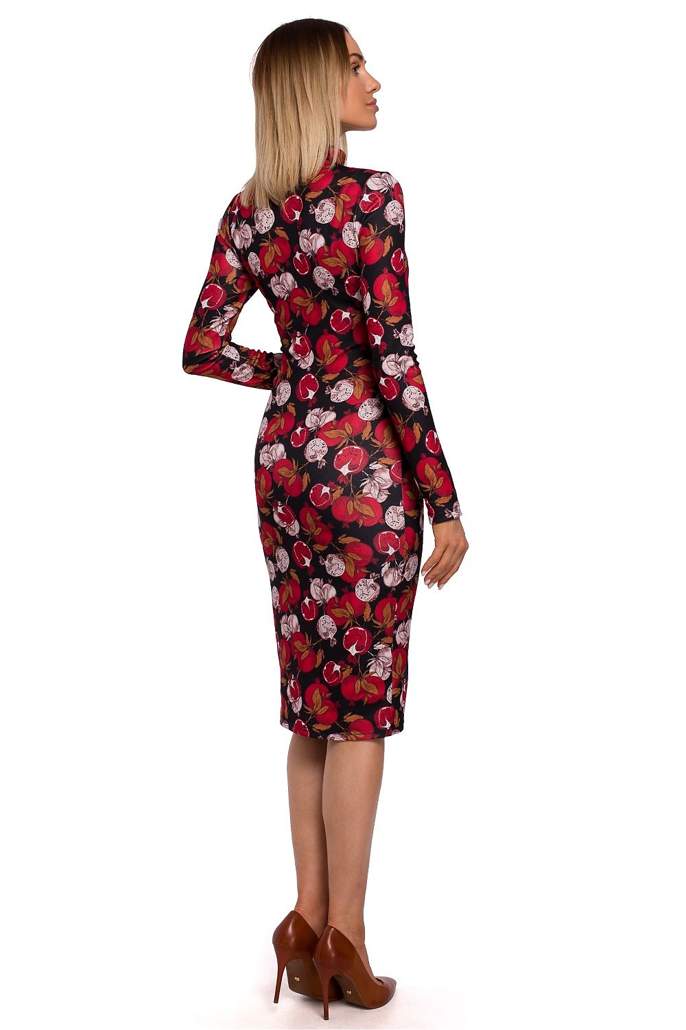 Figursydde Dagkjole Moe til dame fra MS StyleHaven, laget av polyester, farge Flerfarget 2, størrelse s, med long ermer, perfekt til casual; dress
