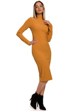 Elastisk Dagkjole Moe til dame fra MS StyleHaven, laget av polyester, farge Svart, størrelse L, med long ermer, perfekt til casual; dress