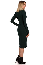 Elastisk Dagkjole Moe til dame fra MS StyleHaven, laget av polyester, farge Gul, størrelse s, med long ermer, perfekt til casual; dress