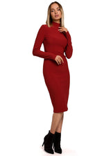 Elastisk Dagkjole Moe til dame fra MS StyleHaven, laget av polyester, farge Gul, størrelse M, med long ermer, perfekt til casual; dress