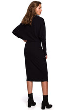 Dagkjole Stylove til dame fra MS StyleHaven, laget av Bomull; Elastan-1, farge Svart, størrelse L/XL, med sleeveless ermer, perfekt til dress