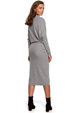 Dagkjole Stylove til dame fra MS StyleHaven, laget av Bomull; Elastan-1, farge Brun, størrelse L/XL, med sleeveless ermer, perfekt til dress