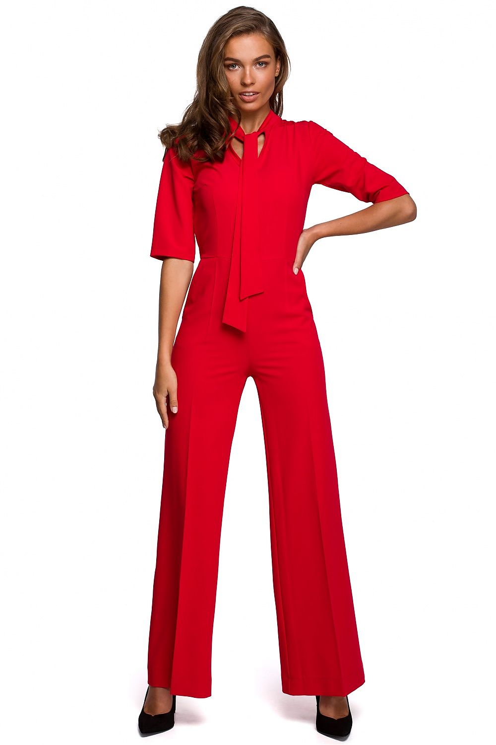 Dress Stylove til dame fra MS StyleHaven, laget av polyester; Viskose; Elastan-1, farge Rød, størrelse s, med short; 3-4 ermer, perfekt til dress