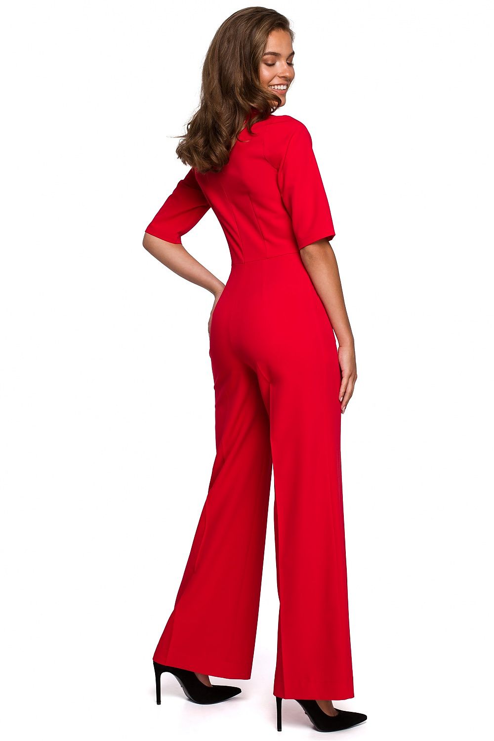 Dress Stylove til dame fra MS StyleHaven, laget av polyester; Viskose; Elastan-1, farge Rød, størrelse M, med short; 3-4 ermer, perfekt til dress