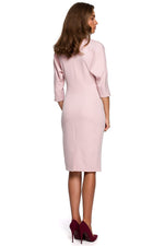 Dagkjole Stylove til dame fra MS StyleHaven, laget av polyester; Elastan-1, farge Marineblå, størrelse s, med lang ermer, perfekt til dress
