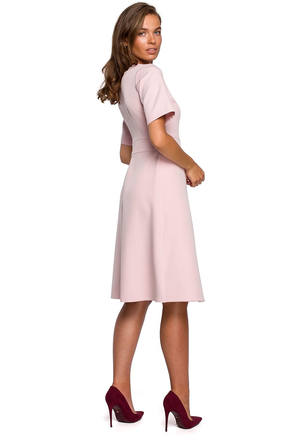 Dagkjole Stylove til dame fra MS StyleHaven, laget av polyester, farge Marineblå, størrelse s, med short ermer, perfekt til dress