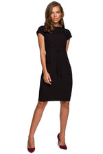 Dagkjole Stylove til dame fra MS StyleHaven, laget av polyester; Viskose; Elastan, farge Marineblå, størrelse M, med short ermer, perfekt til dress