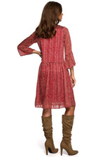 Dagkjole Stylove til dame fra MS StyleHaven, laget av polyester, farge Brun, størrelse XL, med lang ermer, perfekt til dress