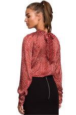 Bluse Stylove til dame fra MS StyleHaven, laget av polyester, farge Rød, størrelse s, med long ermer, perfekt til dress