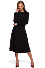 Dagkjole Stylove til dame fra MS StyleHaven, laget av Viskose, farge beige, størrelse L, med long ermer, perfekt til dress