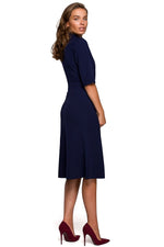 Dagkjole Stylove til dame fra MS StyleHaven, laget av polyester; Viskose, farge Svart, størrelse XL, med lang ermer, perfekt til dress