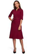 Dagkjole Stylove til dame fra MS StyleHaven, laget av polyester; Viskose, farge Marineblå, størrelse M, med lang ermer, perfekt til dress
