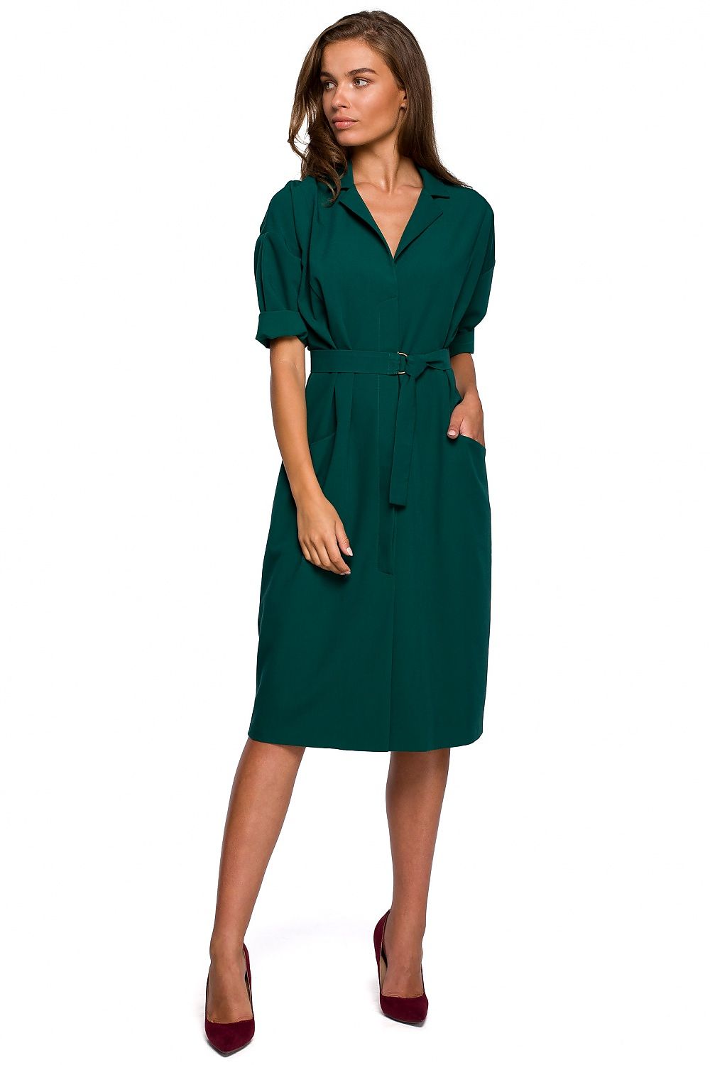 Dagkjole Stylove til dame fra MS StyleHaven, laget av polyester; Viskose, farge Svart, størrelse XXL, med 3-4; short ermer, perfekt til dress