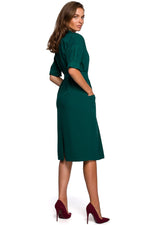 Dagkjole Stylove til dame fra MS StyleHaven, laget av polyester; Viskose, farge Marineblå, størrelse s, med 3-4; short ermer, perfekt til dress
