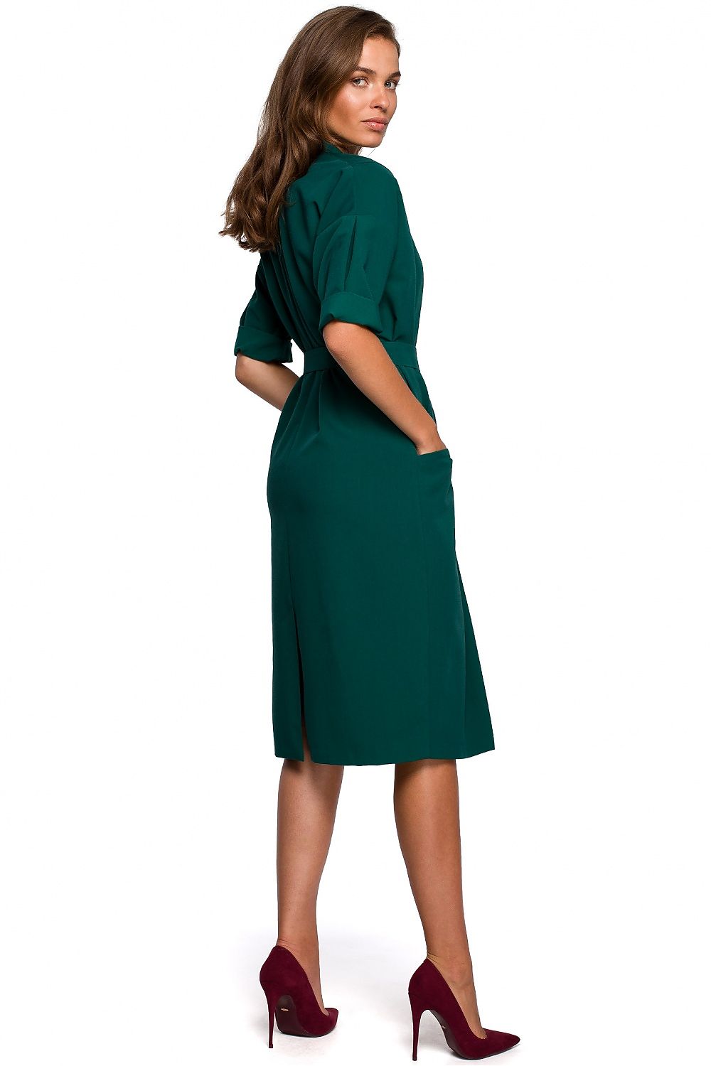 Dagkjole Stylove til dame fra MS StyleHaven, laget av polyester; Viskose, farge Marineblå, størrelse s, med 3-4; short ermer, perfekt til dress