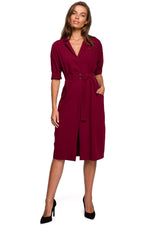 Dagkjole Stylove til dame fra MS StyleHaven, laget av polyester; Viskose, farge Marineblå, størrelse M, med 3-4; short ermer, perfekt til dress
