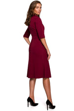 Dagkjole Stylove til dame fra MS StyleHaven, laget av polyester; Viskose, farge Marineblå, størrelse L, med 3-4; short ermer, perfekt til dress