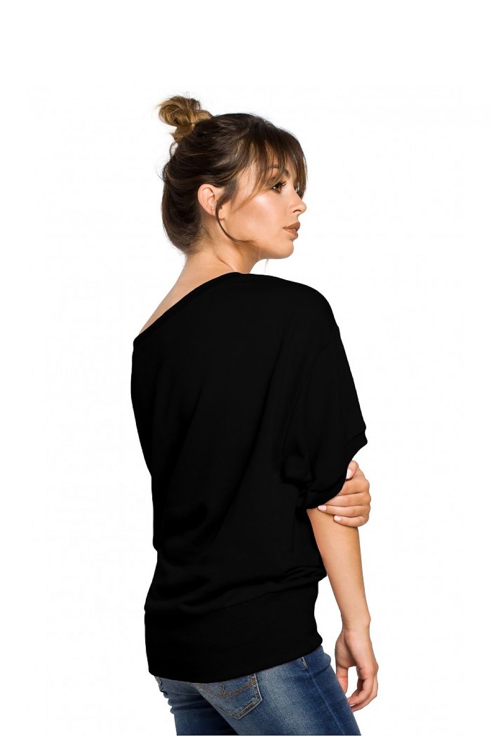 Ribbete genser i skjønnhetsstørrelse - BeWear til dame fra MS StyleHaven, laget av Bomull; polyester, farge Svart, størrelse 2XL/3XL, med long ermer, perfekt til dress