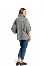 Bluse Moe til dame fra MS StyleHaven, laget av Bomull, farge Grå, størrelse S/M, med short ermer, perfekt til dress