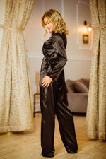 Rawa Sateng Elegance Set - Kalimo til dame fra MS StyleHaven, laget av Elastan; Viskose; Sateng; polyester, farge Svart, størrelse M, med long; 3-4 ermer, perfekt til casual; dress