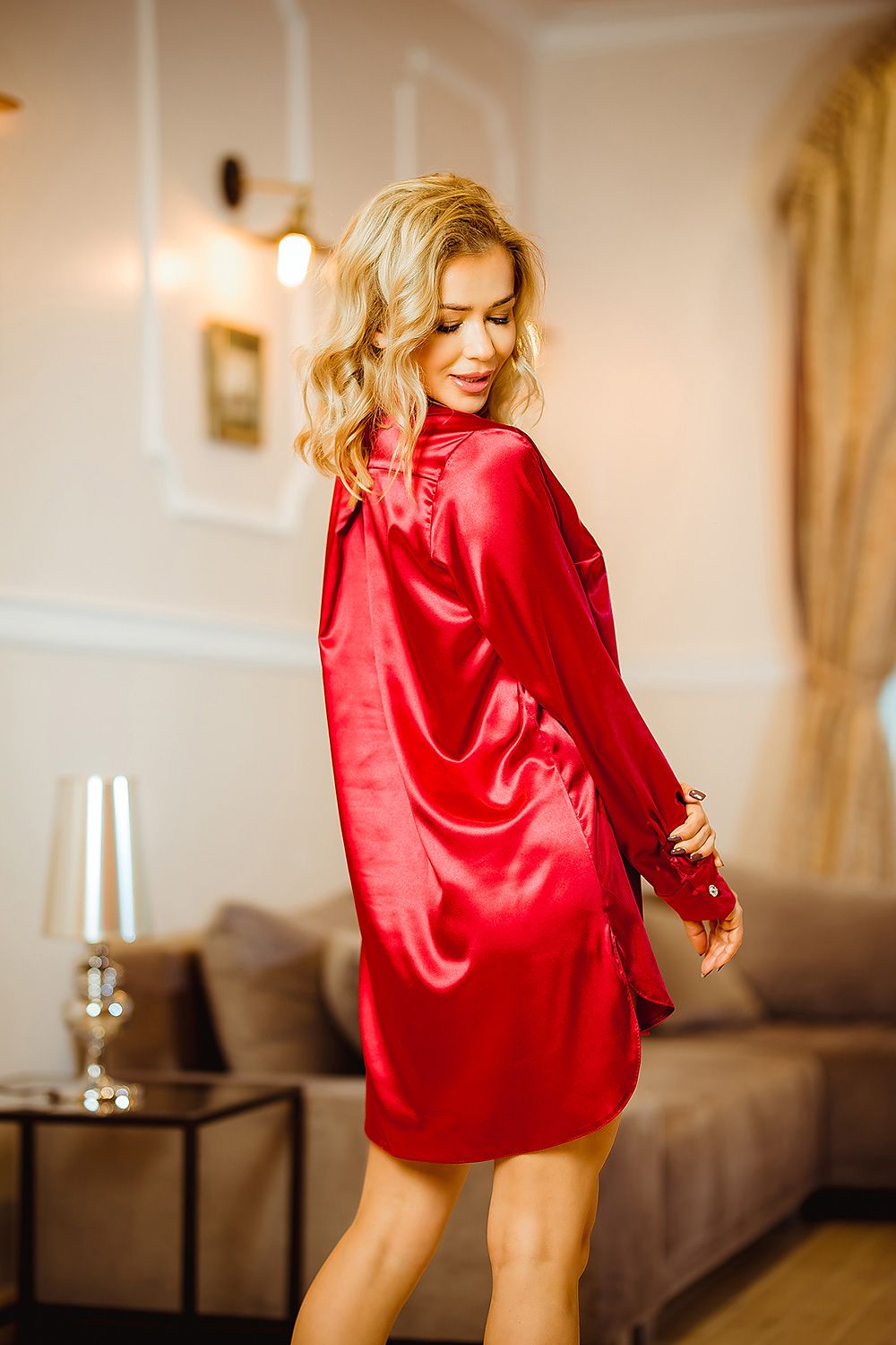 Carey Elegance Nattskjorte - Kalimo til dame fra MS StyleHaven, laget av polyester; Elastan, farge Svart, størrelse XL, med 3-4; long ermer, perfekt til casual; dress