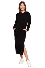 Glatt Strikk Dagskjole - BeWear til dame fra MS StyleHaven, laget av Bomull, farge Grønn, størrelse M, med long ermer, perfekt til dress
