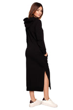 Glatt Strikk Dagskjole - BeWear til dame fra MS StyleHaven, laget av Bomull, farge Grønn, størrelse L, med long ermer, perfekt til dress