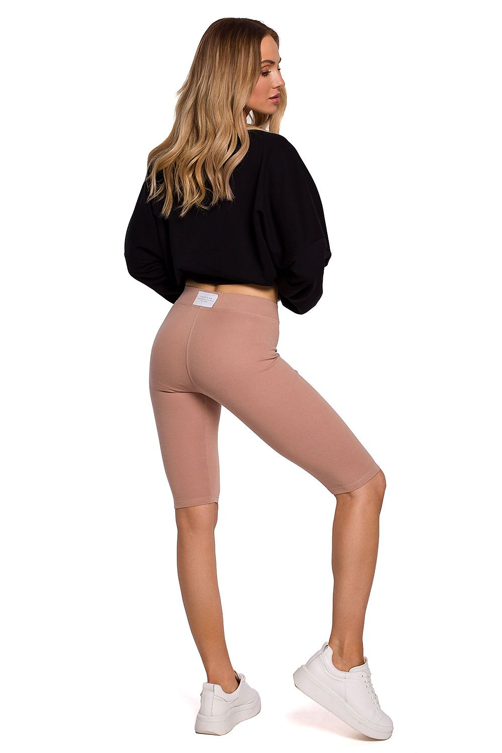 Korte Leggings - Moe til dame fra MS StyleHaven, laget av Bomull, farge beige, størrelse M, med short ermer, perfekt til dress