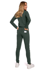 Jumpsuit - Moe til dame fra MS StyleHaven, laget av Elastan-1, farge beige, størrelse XL, med long ermer, perfekt til casual; dress