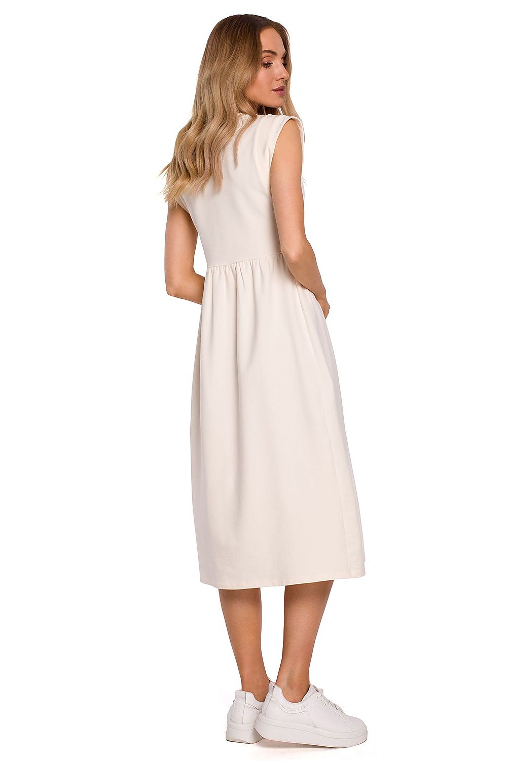 Midi-lang Dagkjole Moe til dame fra MS StyleHaven, laget av Bomull, farge Grønn, størrelse s, med short ermer, perfekt til dress