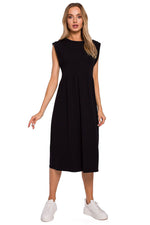 Midi-lang Dagkjole Moe til dame fra MS StyleHaven, laget av Bomull, farge Grønn, størrelse M, med short ermer, perfekt til dress
