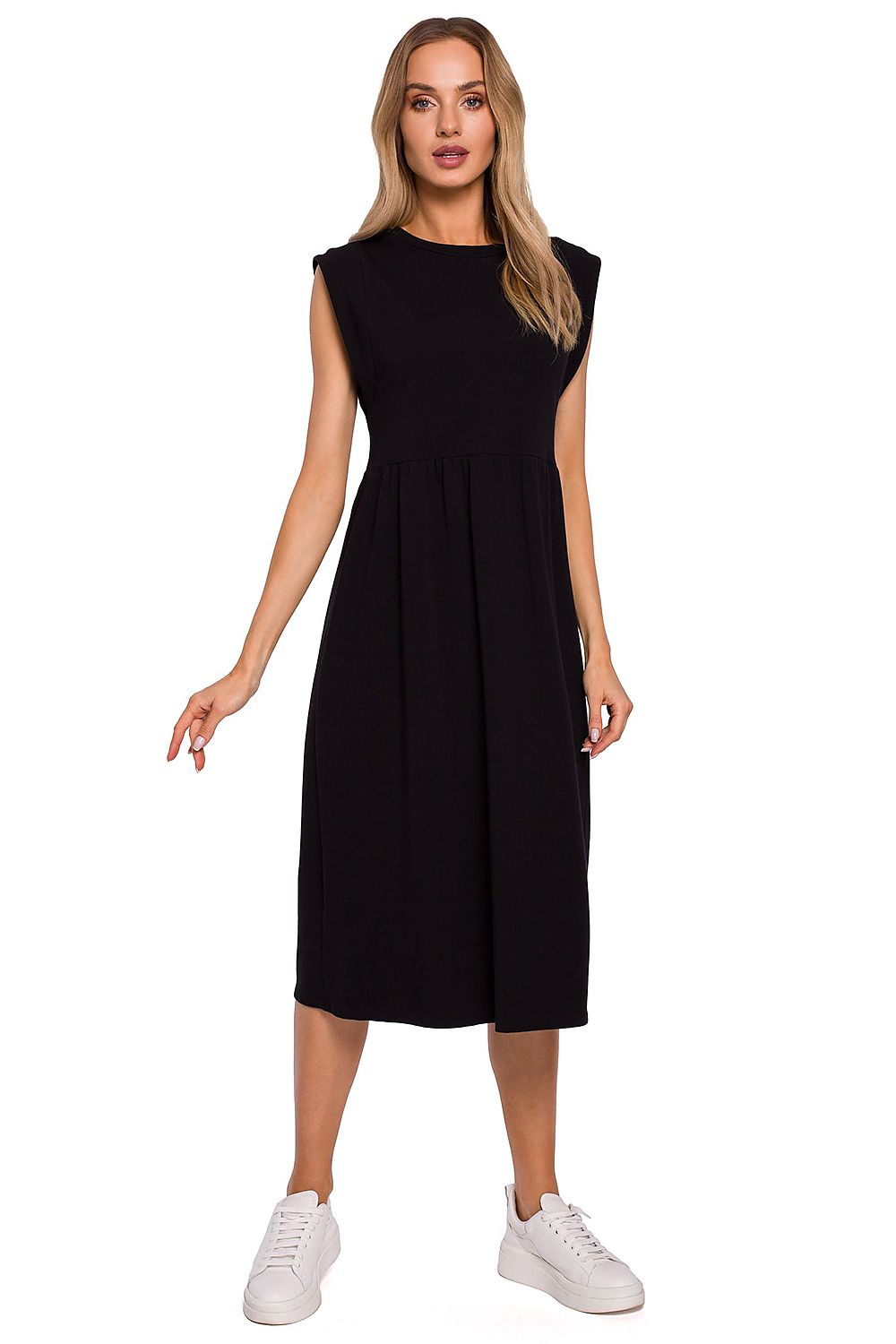 Midi-lang Dagkjole Moe til dame fra MS StyleHaven, laget av Bomull, farge Grønn, størrelse M, med short ermer, perfekt til dress