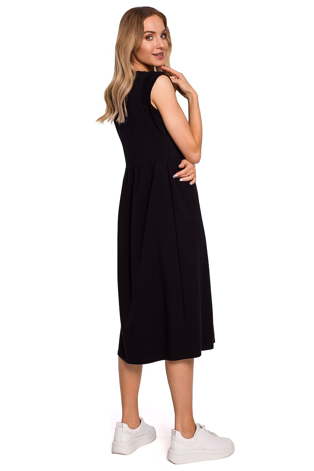 Midi-lang Dagkjole Moe til dame fra MS StyleHaven, laget av Bomull, farge Grønn, størrelse L, med short ermer, perfekt til dress
