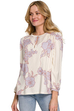 Bluse Makover til dame fra MS StyleHaven, laget av Viskose, farge Flerfarget, størrelse S/M, med lang ermer